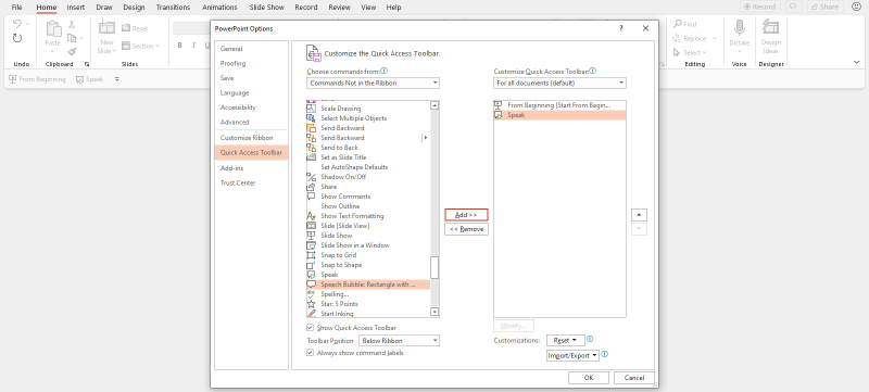 How to Use PowerPoint Speak to Read Text Aloud