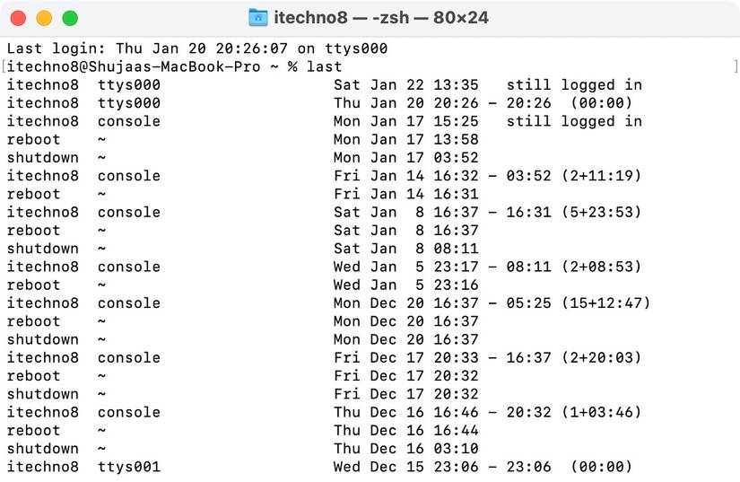 Last Command in Terminal