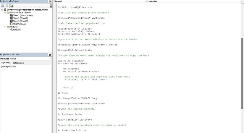 How to Consolidate Multiple Excel Workbooks Using VBA
