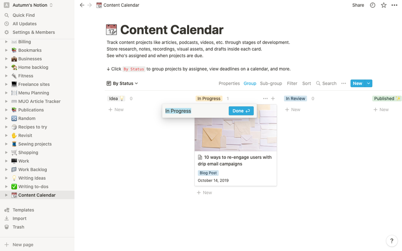How to Use the Content Calendar Template in Notion