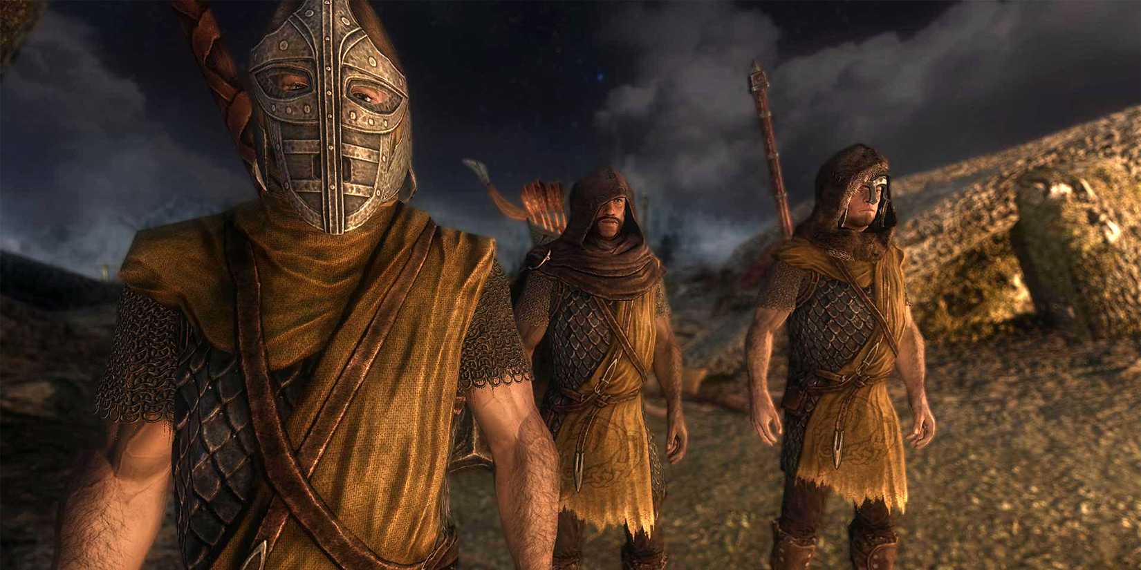 Screenshot of Skyrim soldiers in VR