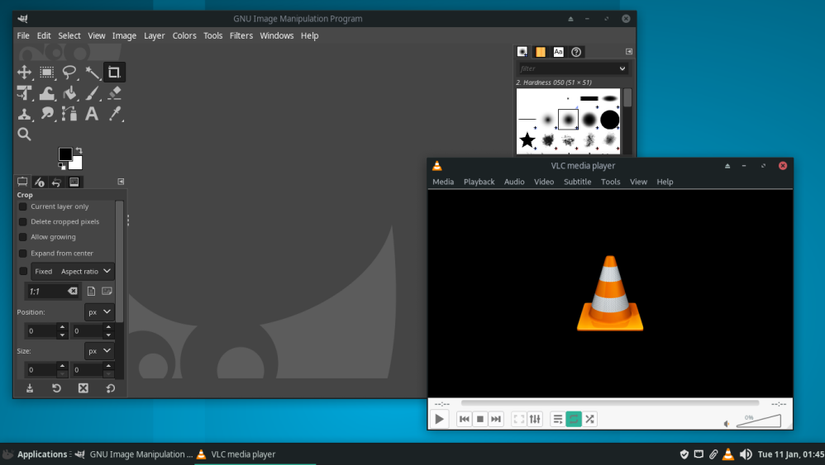 Xfce-GIMP-VLC