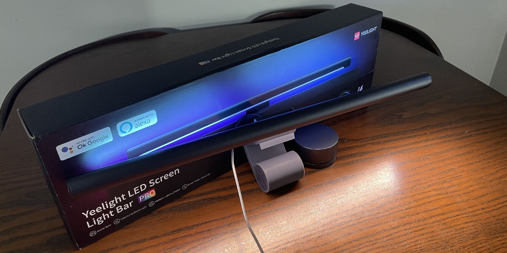 Yeelight LED Screen Light Bar Pro on Table Turned On