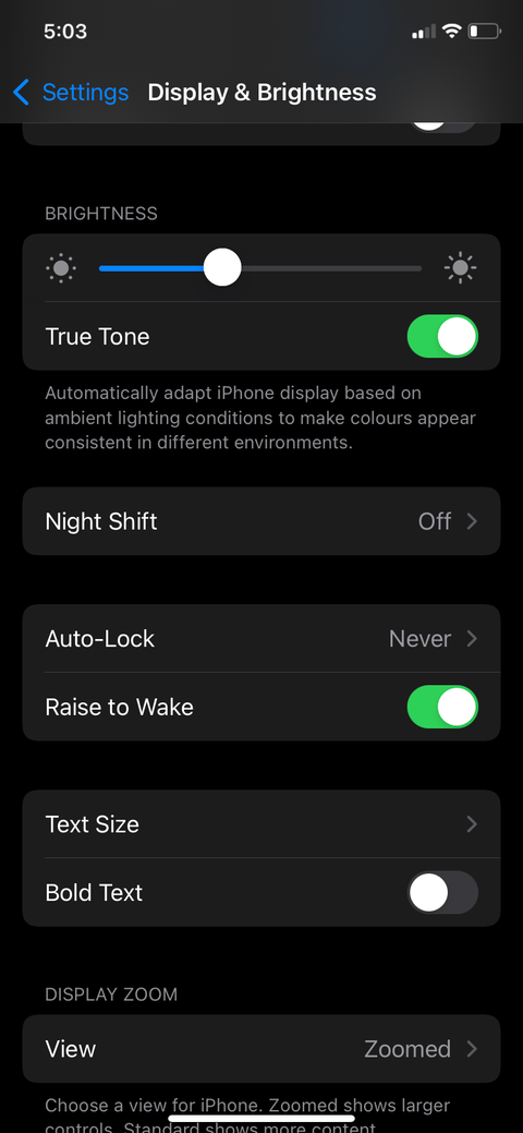 auto-lock in settings