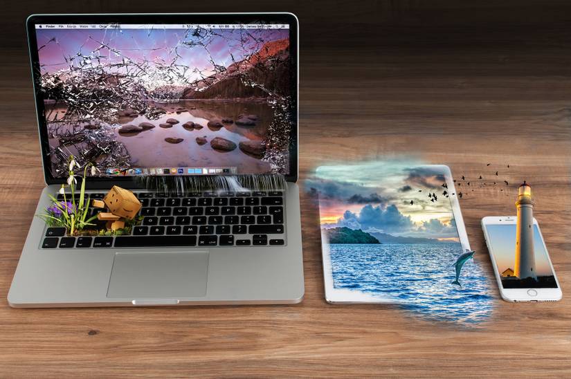 laptop and tablet next to each other