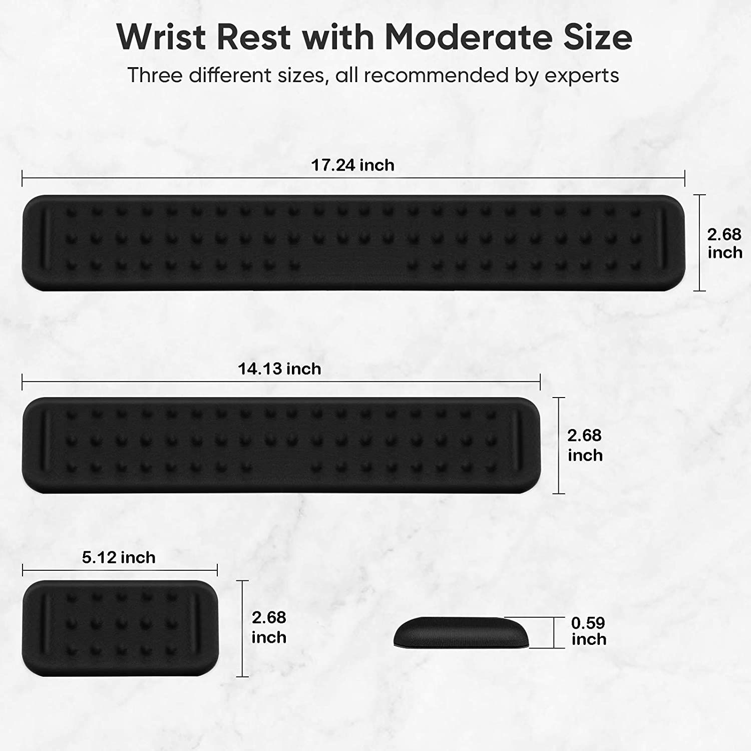 Varying sizes of a Jedia wrist rest.
