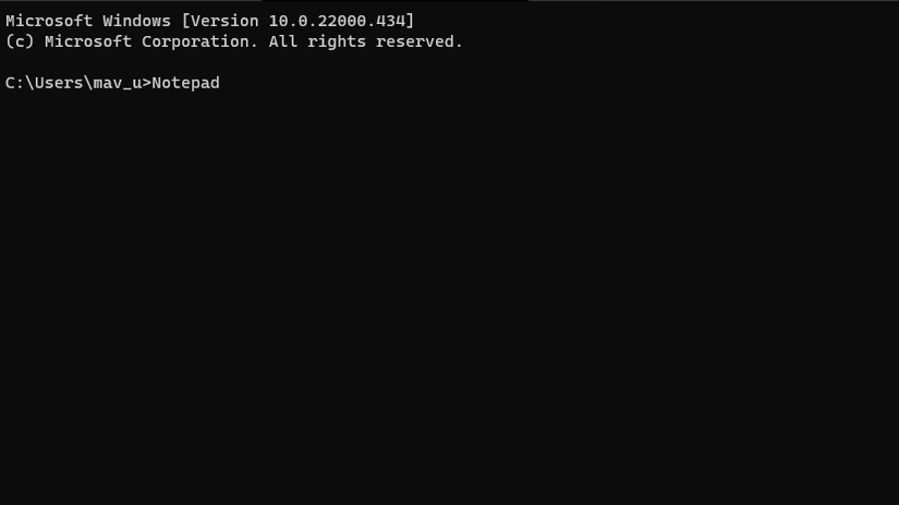 The Notepad command