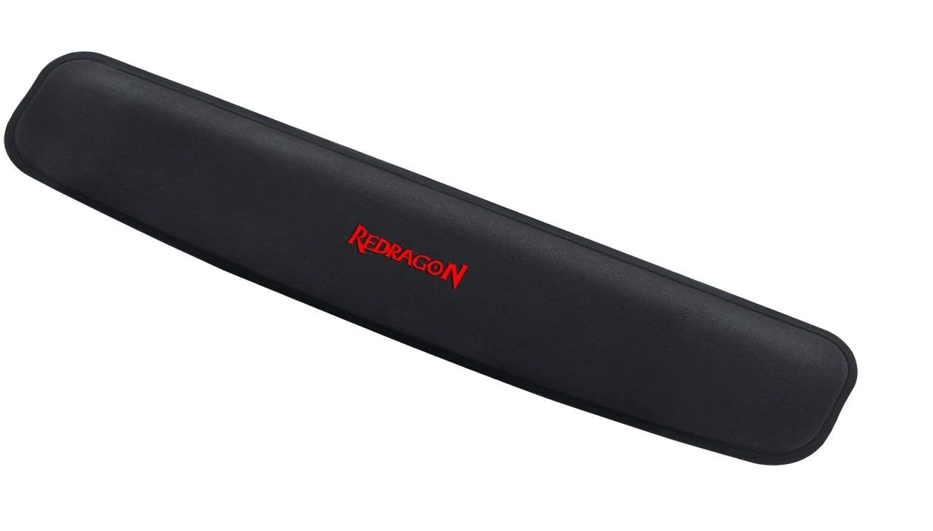 Redragon wrist rest titled to its left.