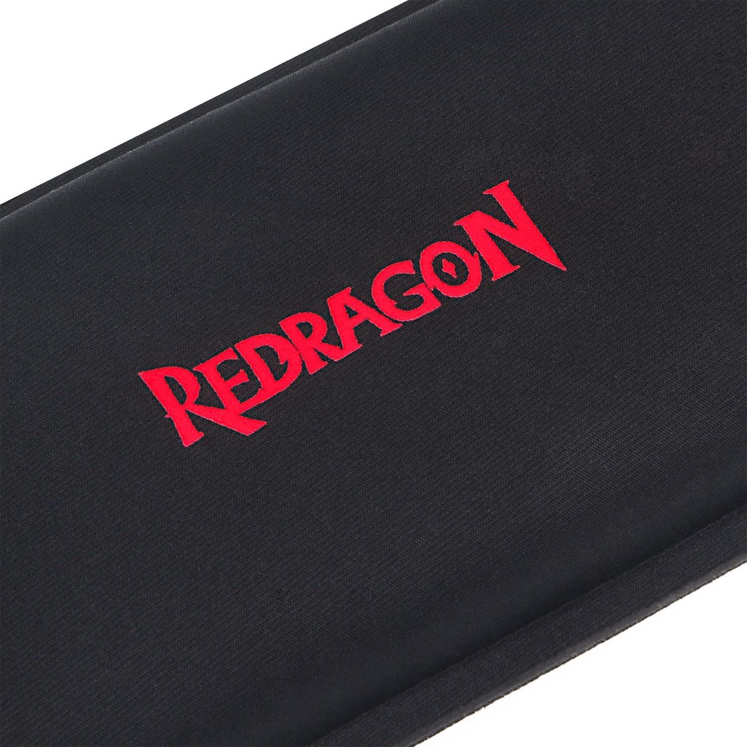 Close-up view of a Redragon wrist rest.