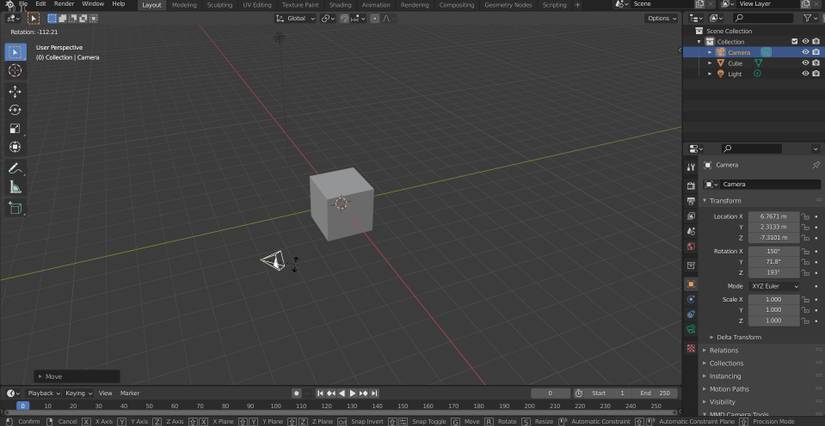 rotated camera object
