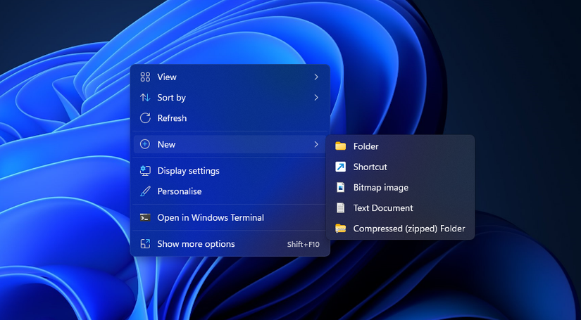The Shortcut option 