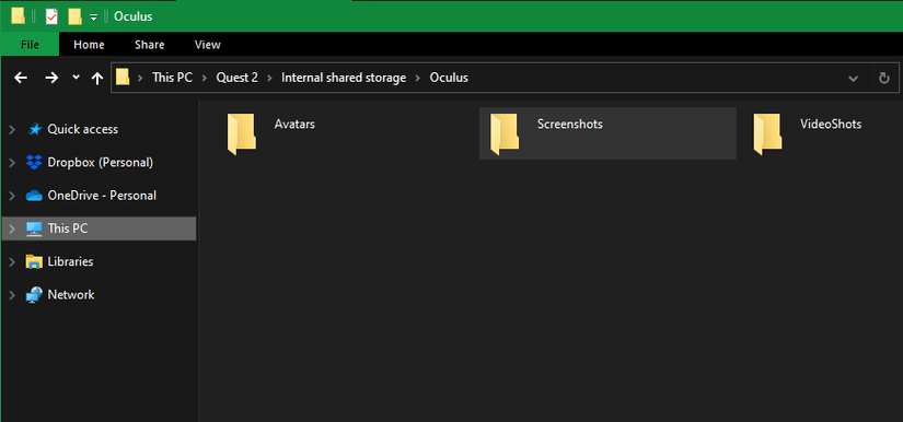 Oculus Quest 2 Saved Files PC