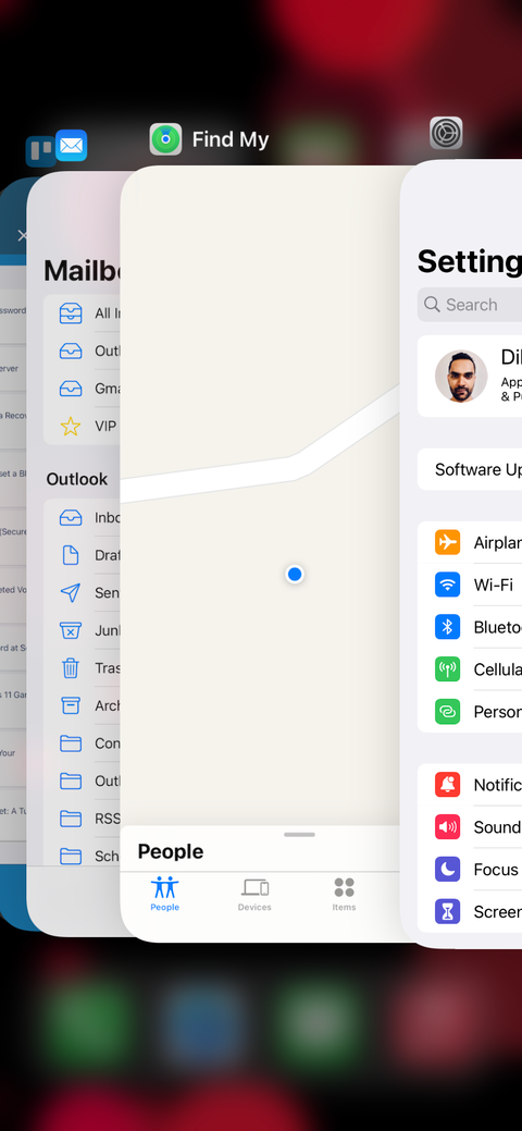 App Switcher on iPhone.