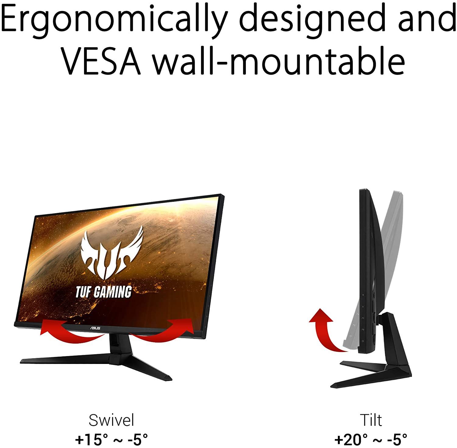 ASUS TUF Gaming VG289Q1A ergonomics