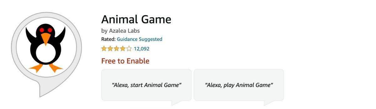 Animal Game Amazon Alexa 