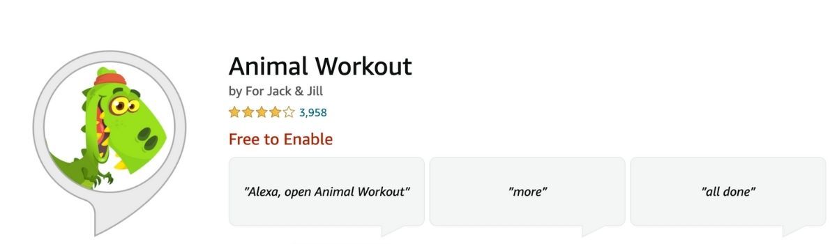 Animal Workout Amazon Alexa 