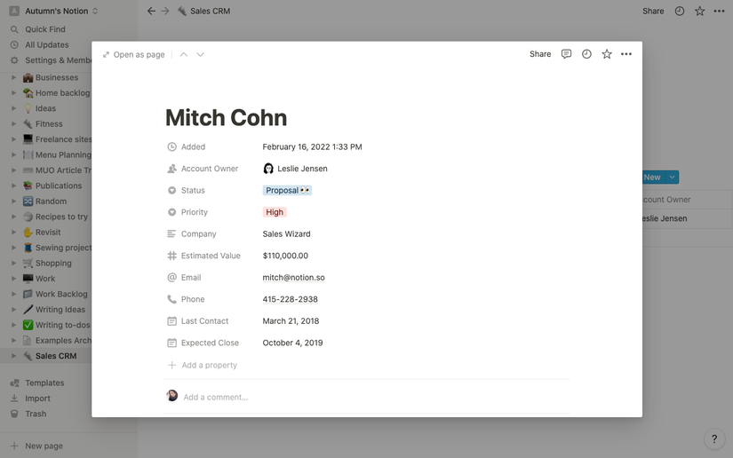 How to Build a Simple CRM in Notion