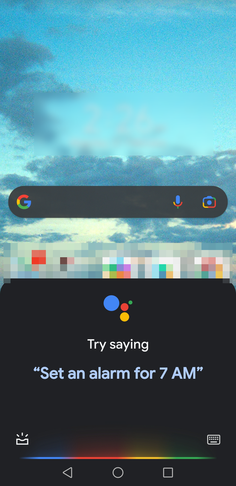 Google Assistant explore button