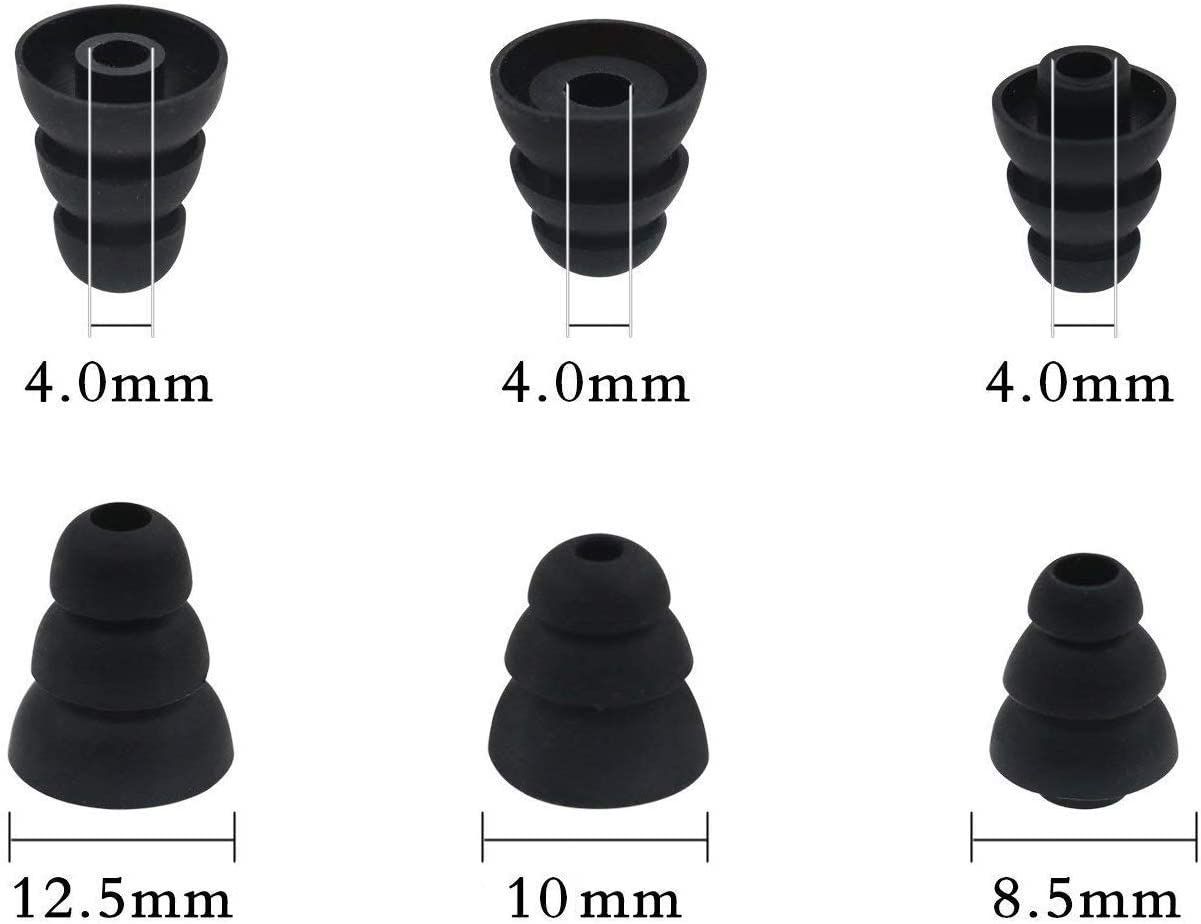 JNSA Triple Flange Eartips dimensions