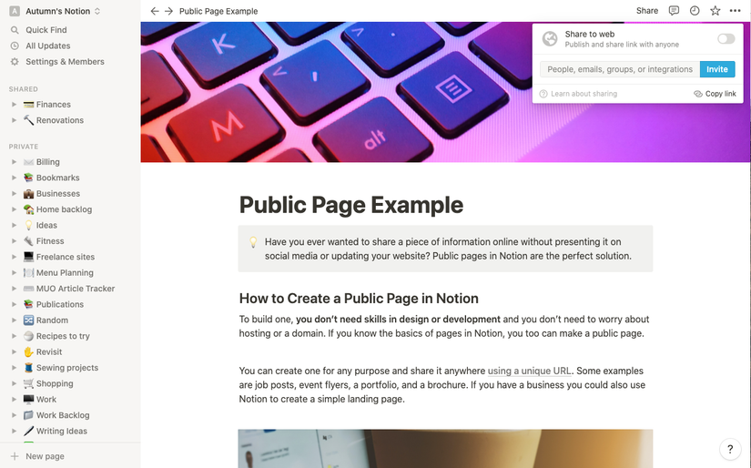 How to Create Public Pages in Notion