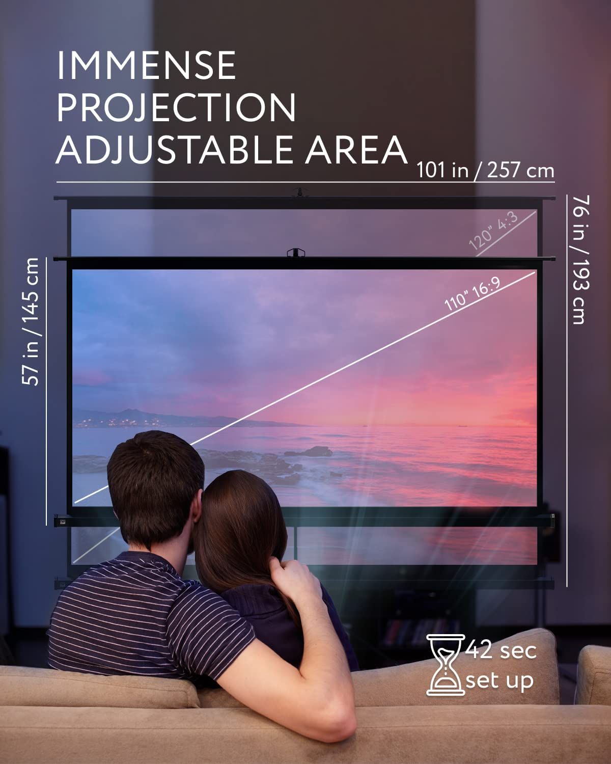 PropVue projector screen 120 inch