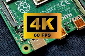 Raspberry Pi 4 with 4K logo