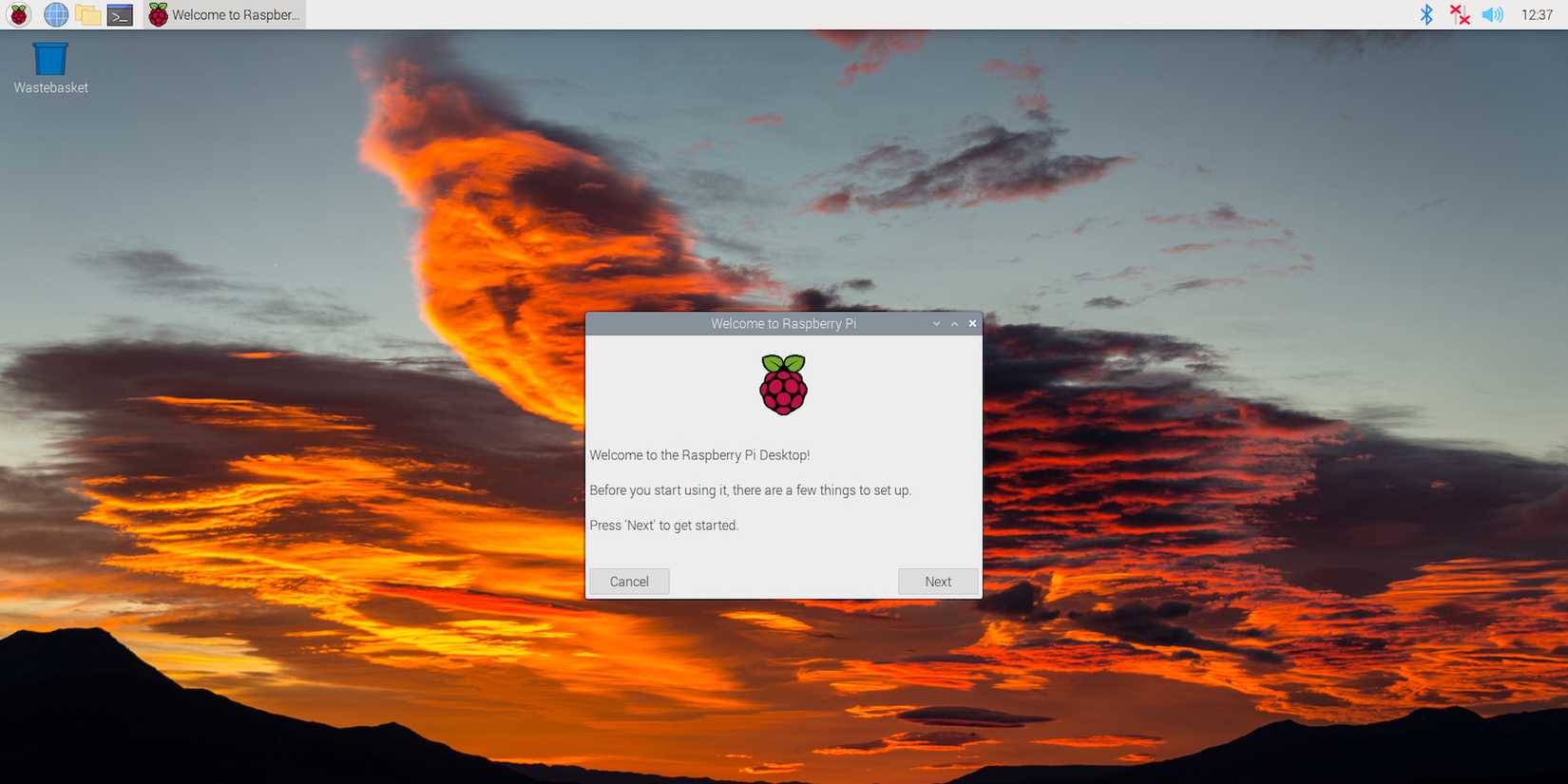 Raspberry Pi OS Bullseye desktop welcome wizard
