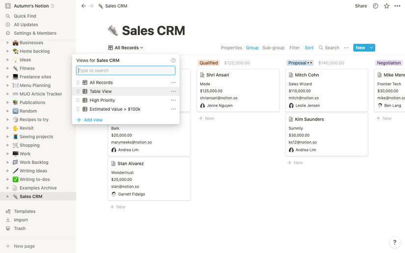 How to Build a Simple CRM in Notion
