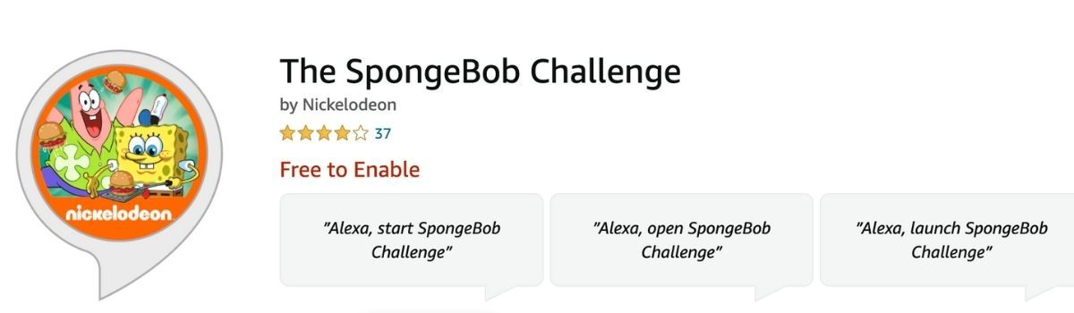 The SpongeBob Challenge Amazon Alexa 