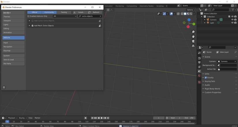 adding add mesh extra objects