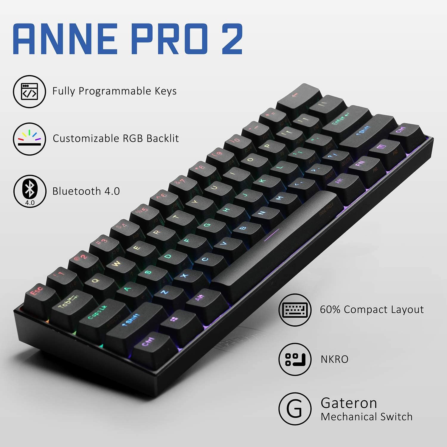 Anne Pro 2 with specifications listed