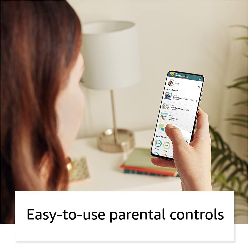 Parent adjusting parental controls via smartphone