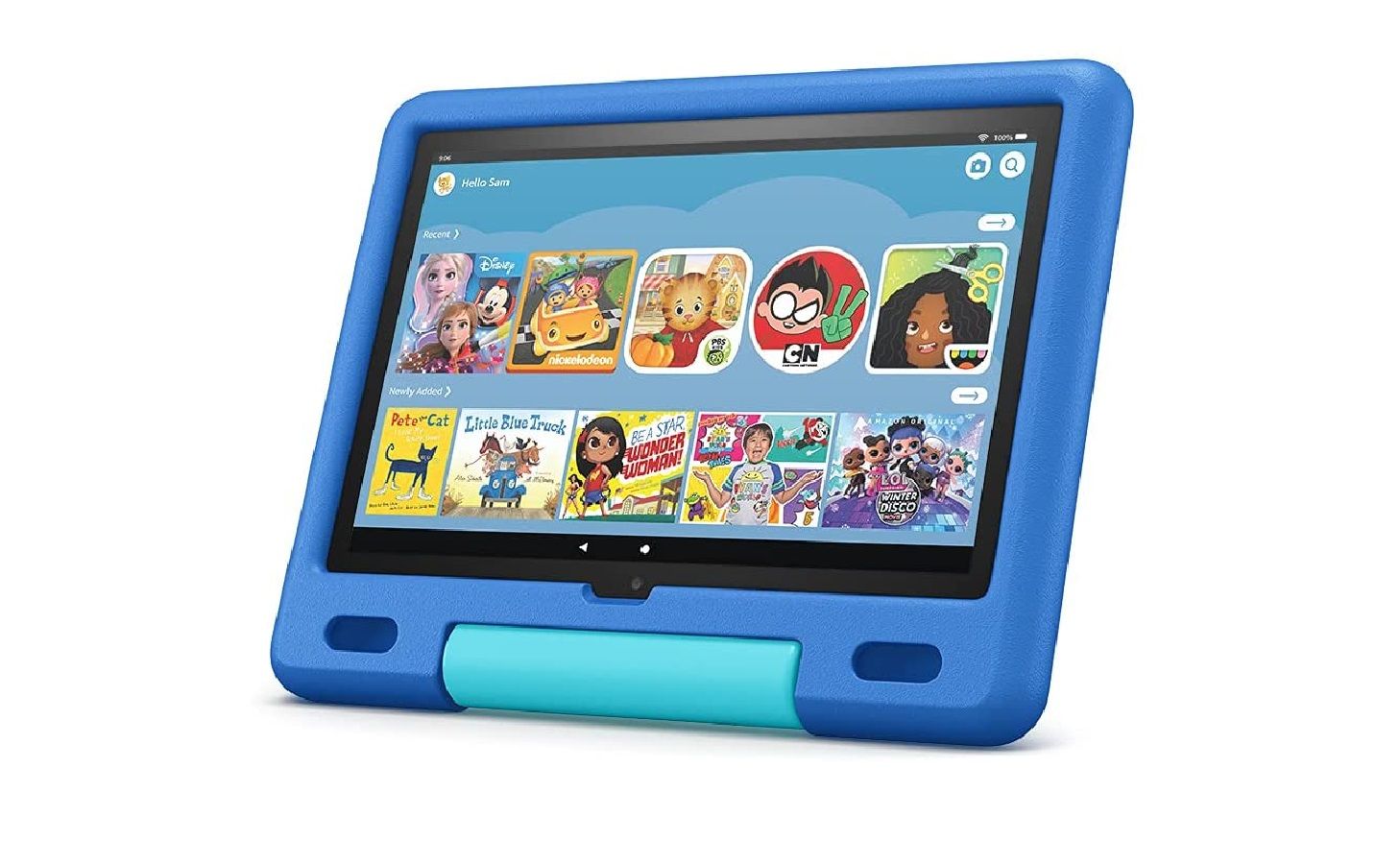Fire HD 10 Kids Tablet with blue casing