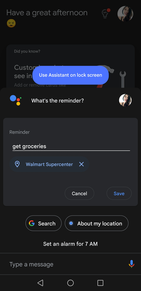 get groceries reminder with location