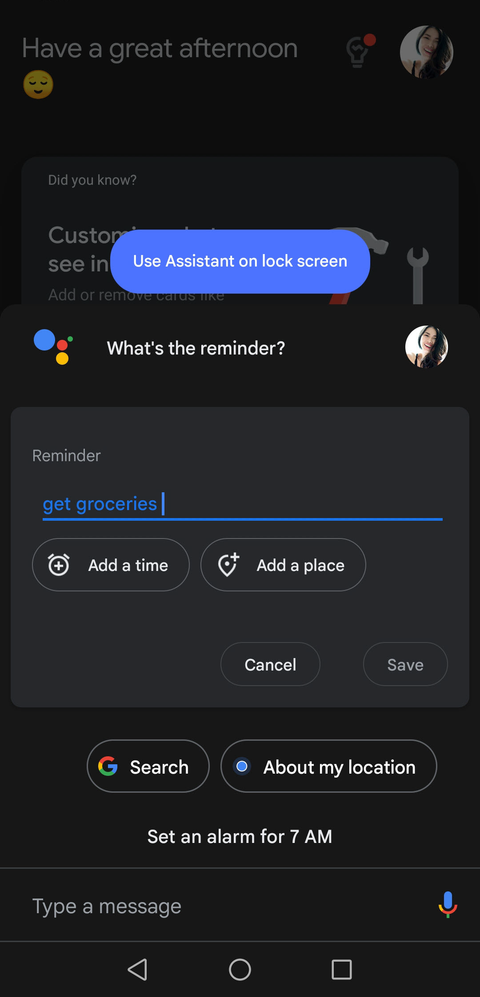 get groceries reminder