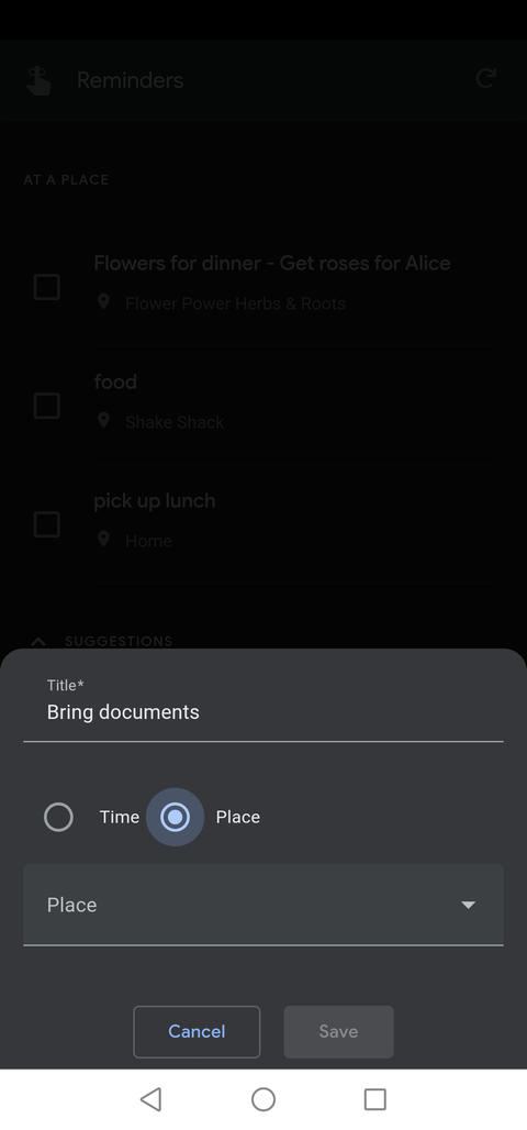 location-based reminder Google app