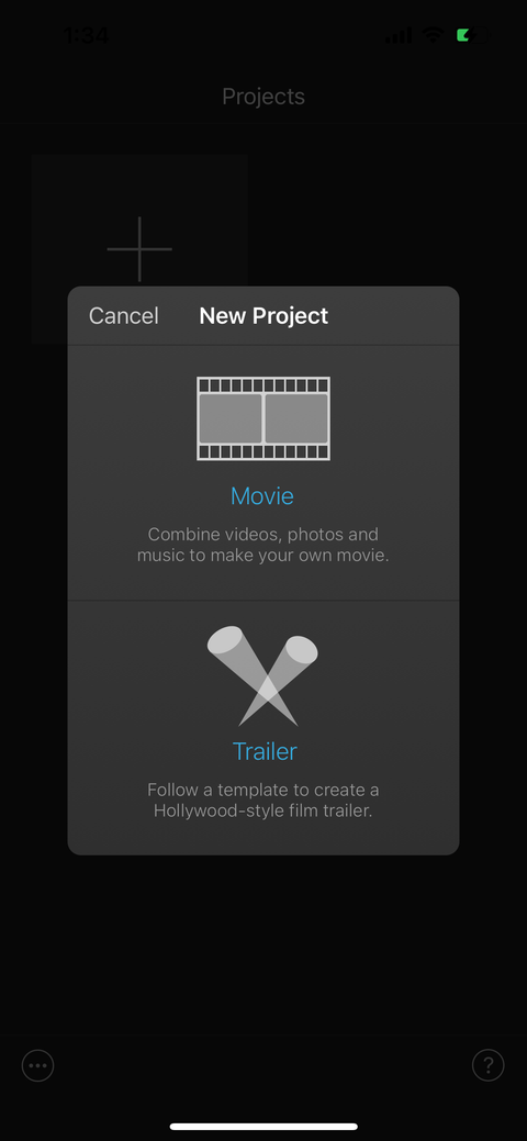 make a slideshow in iphone imovie app 