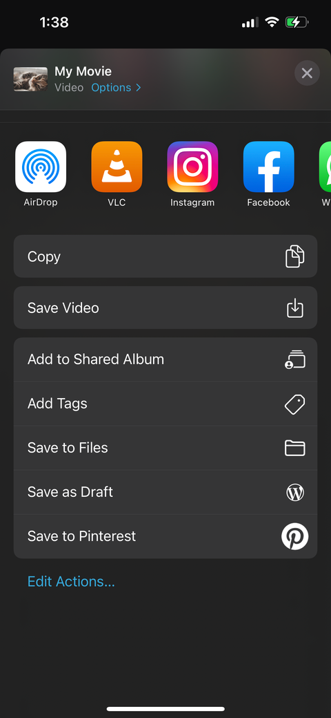 save video in iphone imovie