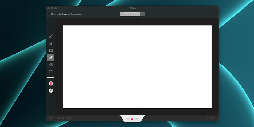 Skitch editing panel opened in mac