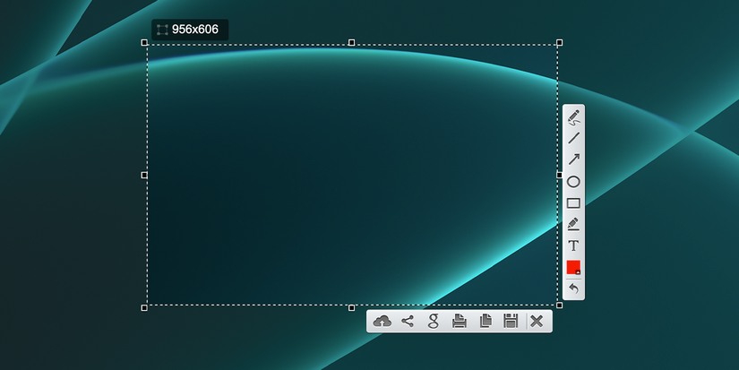 Lightshot options while taking a screenshot 