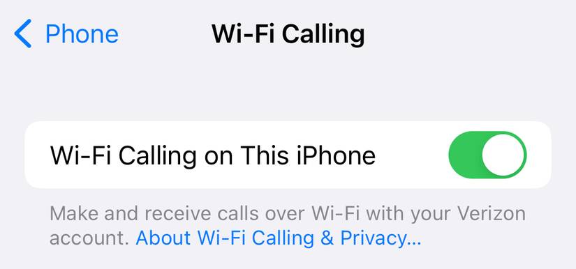 wifi calling enable