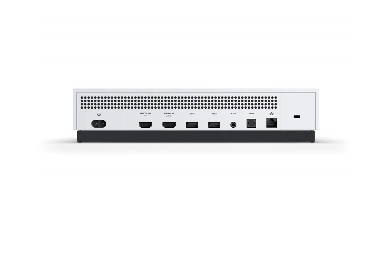Back of Xbox One S and its available ports