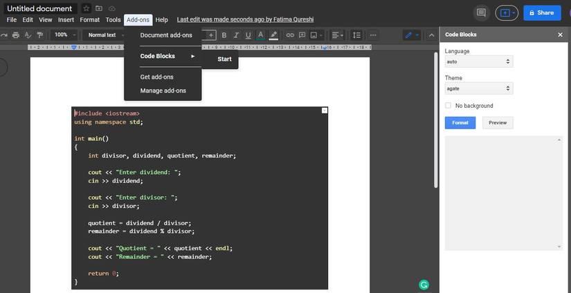 How to Format Code Blocks in Google Docs