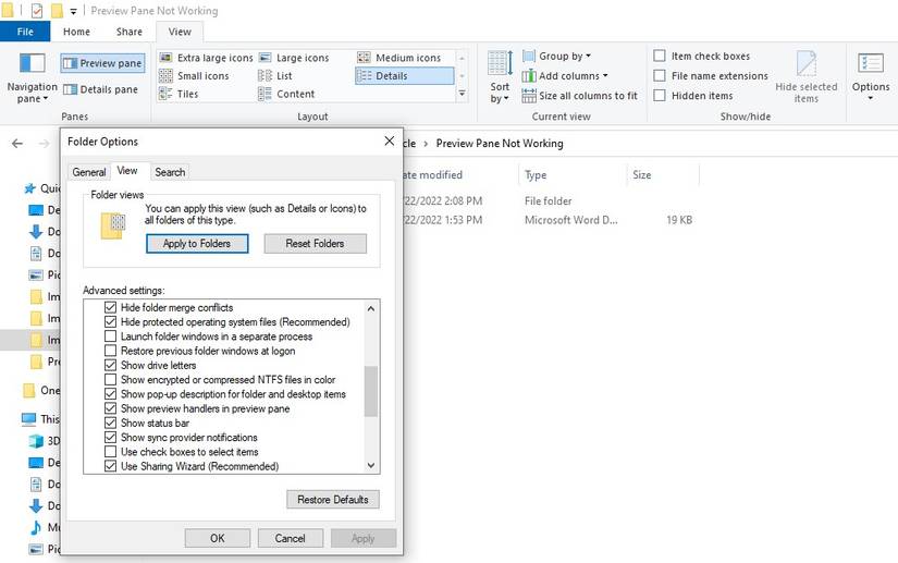Window Preview Setting Preview Pane Not Working in Windows 10? 8 Ways to Fix It