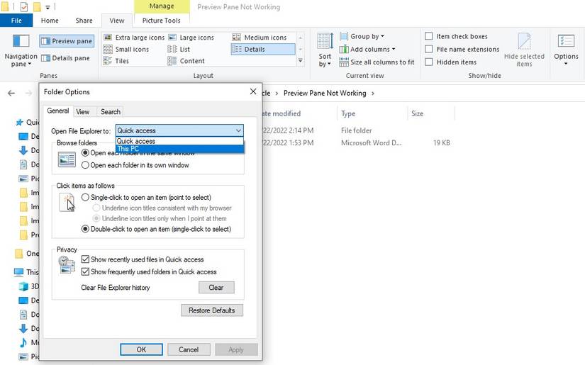 Preview Pane Not Working in Windows 10? 8 Ways to Fix It