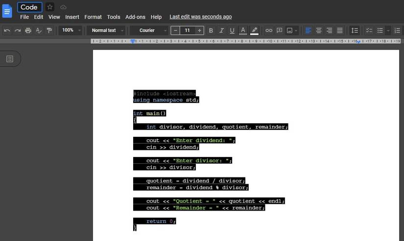 How to Format Code Blocks in Google Docs