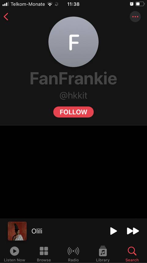 Finding a profile on Apple Music