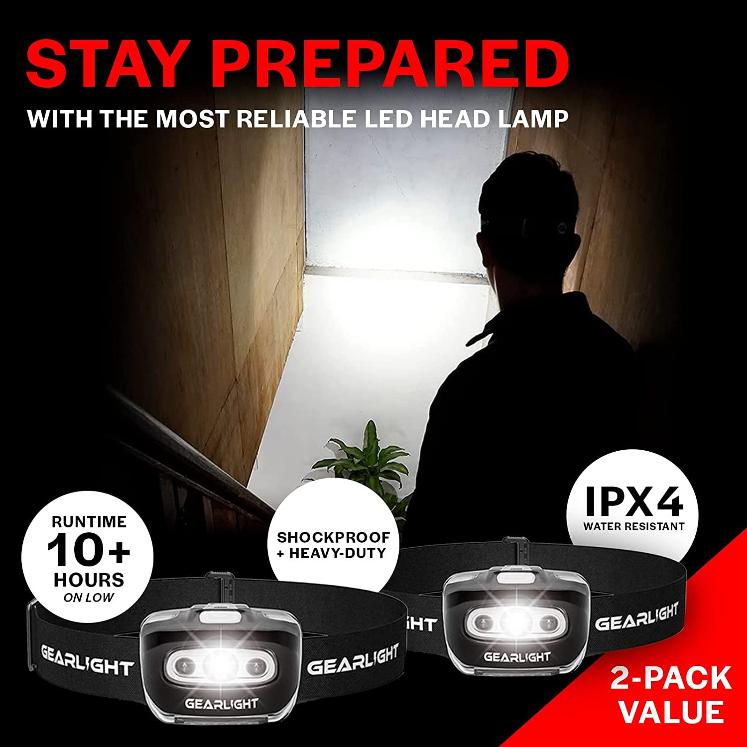 چراغ سر LED GearLight IPX4