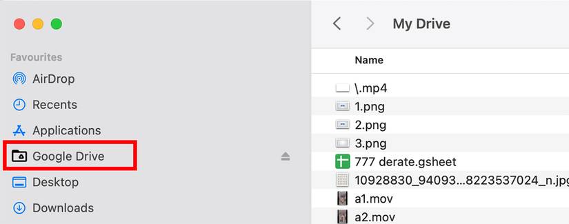 Google Drive Access in Finder