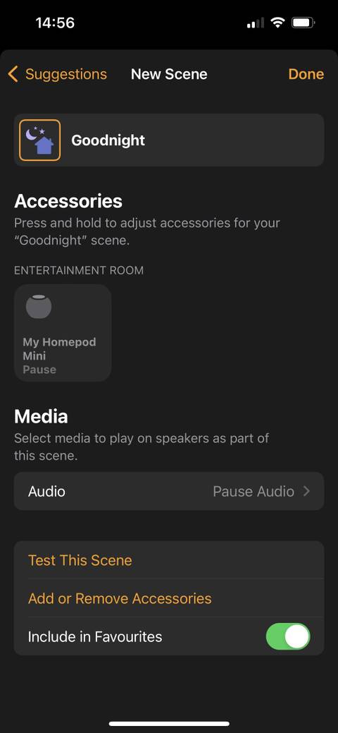 HomePod mini adding new scene